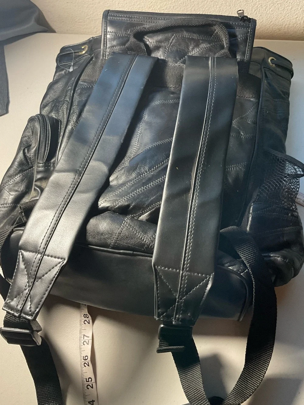 Embassy USA Genuine Leather Black Multi-Pocket Backpack Travel Laptop Bag NWT - Picture 3 of 10